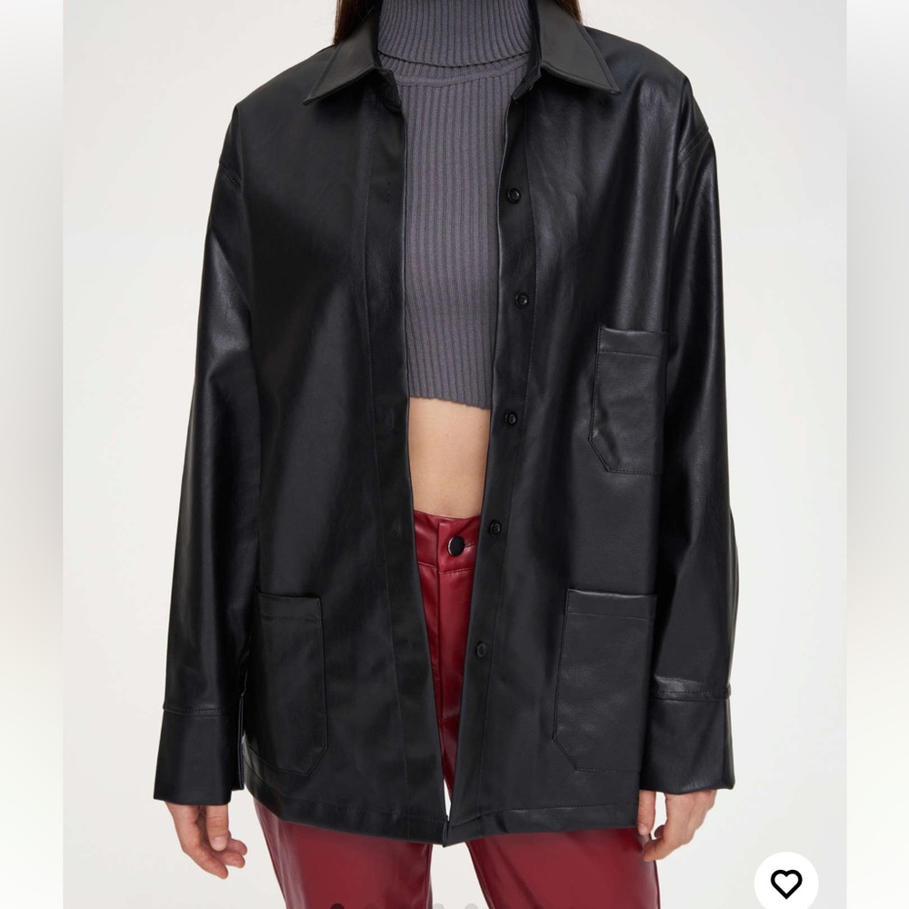 Cider Faux Leather Shacket
